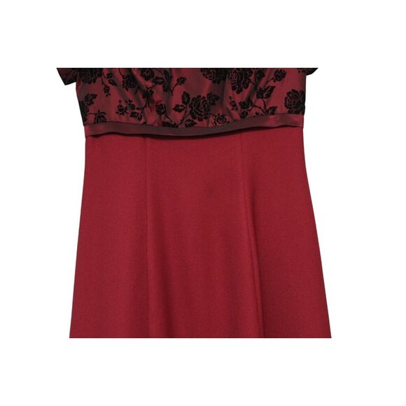 Vintage Empire Waist Gown 4 Petite Wedding Guest Formal Floral Velvet Whimsigoth - Picture 3 of 16